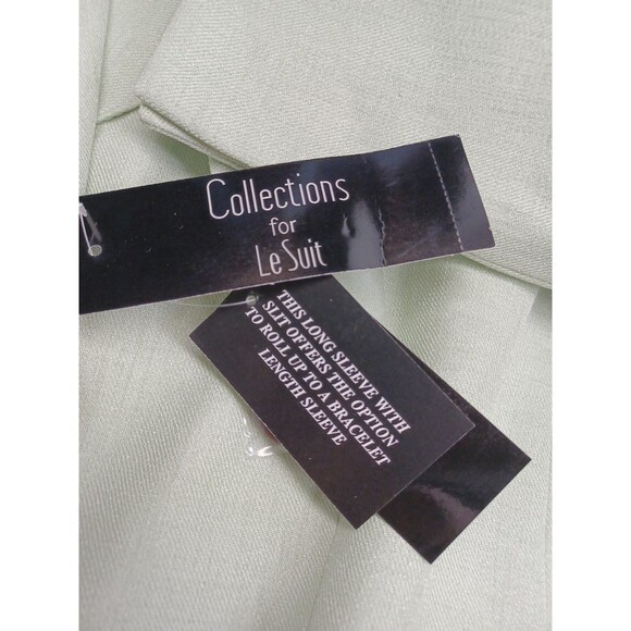 Le Suit Womens Green Blazer Jacket Sz 18 Scarf NWT Career Elegant - Picture 8 of 10